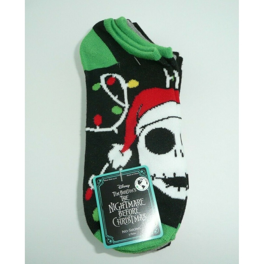 Nightmare Before Christmas 5 Pairs Ankle Socks Xmas Themed Jack Sally Holiday